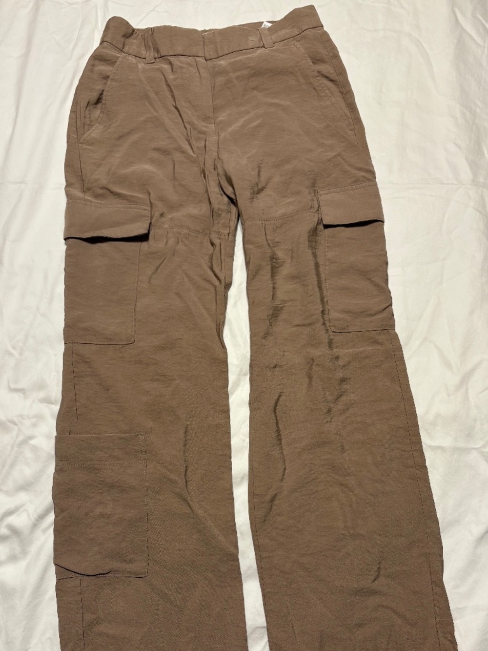 H&M High-Waisted Wide Leg Cargo Pants - Taupe - NWOT